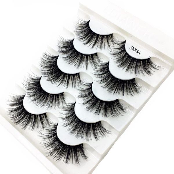 

2020 new 5 pairs 3d mink hair false eyelashes natural/thick long eye lashes wispy makeup beauty extension tools wimpers