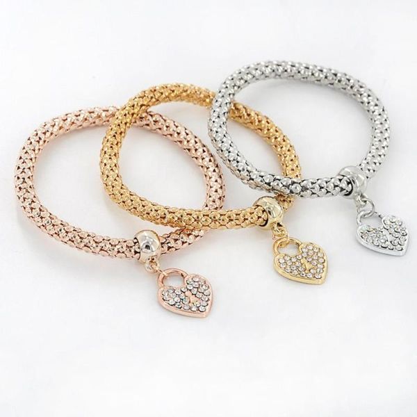 

charm bracelets 3pcs charms ladies jewellery pendent elegant hand chain bracelet for women 2021 #3l23, Golden;silver