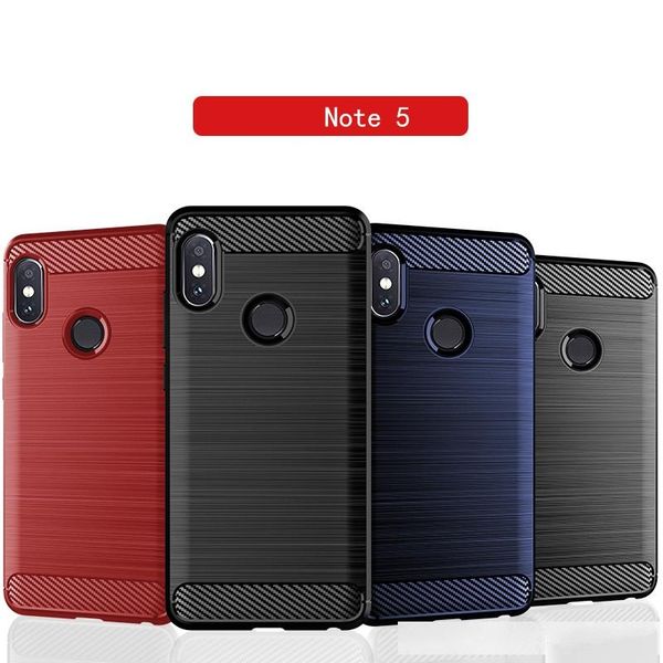 

carbon fiber phone case for redmi note 5 silicone tpu rugged armor designed silicone rubber bumper case