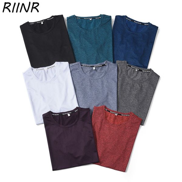 

riinr summer thin ice silk mesh short-sleeved t-shirt men's outdoor quick-drying sports t-shirt large size loose breathable top