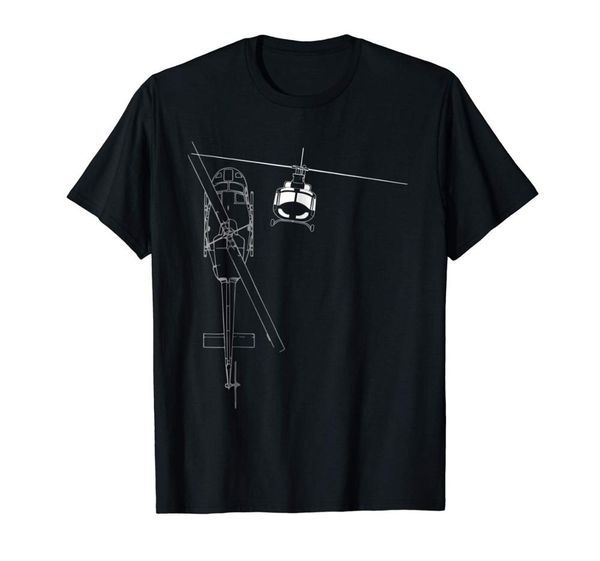 

uh-1 huey helicopter line art t-shirt brand t-shirt 2019 fashion mans unique cotton short sleeves men's o-neck army t shirt