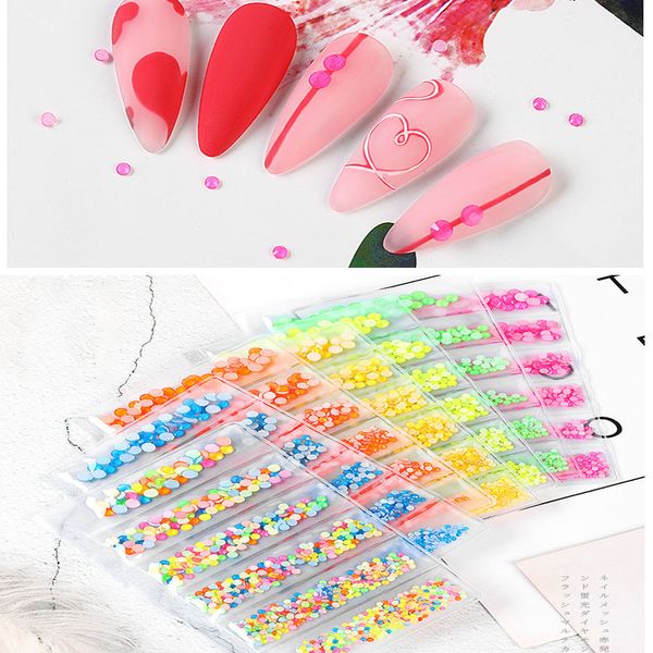 

6grids fluorescent rhinestone neon decor gems mixed size nail art 3d diamond crystal nails diy decorations, Silver;gold