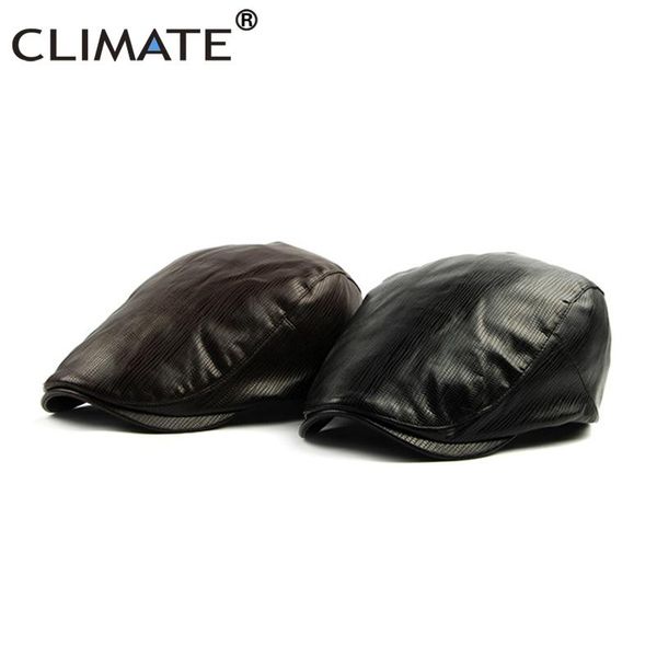 

climate men beret cap pu leather hat gentleman solid pu hat blank black caps casual snake man flat cap caps berets for men, Blue;gray