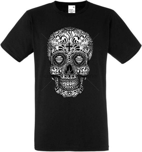

тенниска-им schwarzton totenkopf-готик-байкер-tattoomotiv modell мексиканский череп