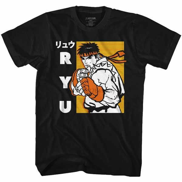 

harajuku streetwear shirt men ryu black t-shirt