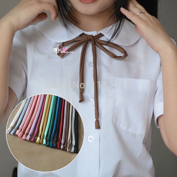 

10 pcs/lot the new thin strips smooth collar rope | japanese high school uniform neck rope jk uniform cute kawaii collar bow tie, Blue;purple