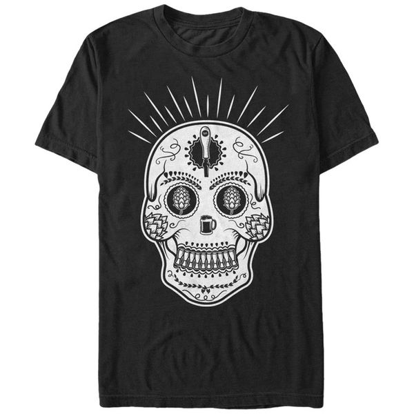 

2019 мода 100% хлопок футболки beer sugar skull mens graphic t shirt tee рубашки