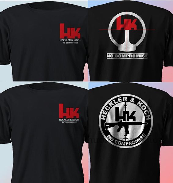 

new hk heckler & koch gun no compromise pistols black t shirt size s-4xl 100% cotton men t shirt women tee