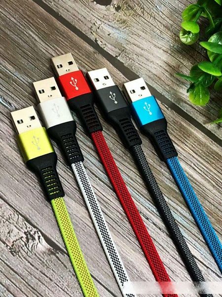 

type c micro usb cable 1m 3ft woven braided nylon noodles 2.0a hybrid color for smart phone 200pcs/lot