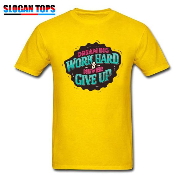 

men t-shirt dream big work hard tshirt summer short sleeve boys positive saying tees company 100% cotton fabric t shirts