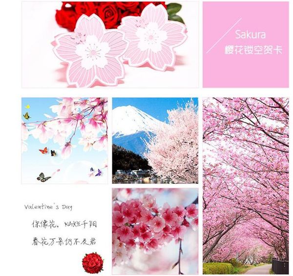 

greeting cards 4x 6x 8x 13x13cm handmade exquisite 3d fold up birthday wedding invitation sakura themed