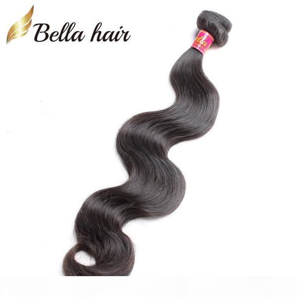 

bella hair 8a brazilianhair dyeable natural color virgin hair bundles peruvian malaysian indian cambodian body wave human hair weaves, Black