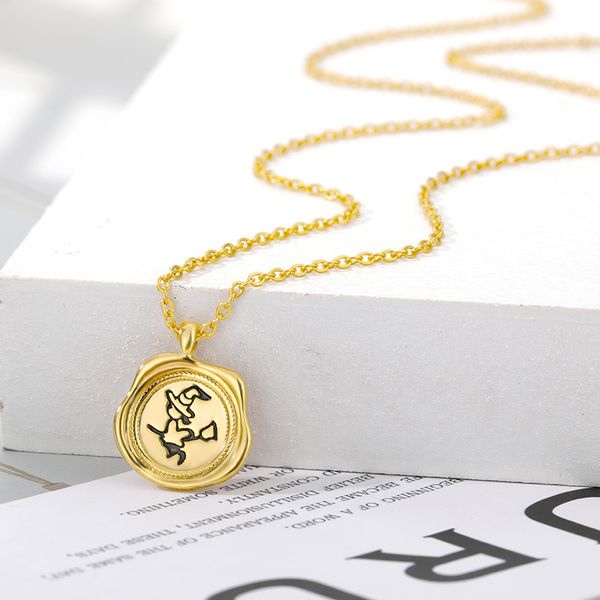 

chokers couple magical girl pendant necklace cute cartoon necklacesimple small animal jewelry gift for boys, Golden;silver