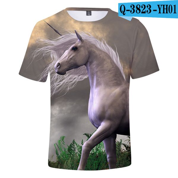 

unicorn rainbow cartoon 3d print shirts oversized anime plus size men clothing