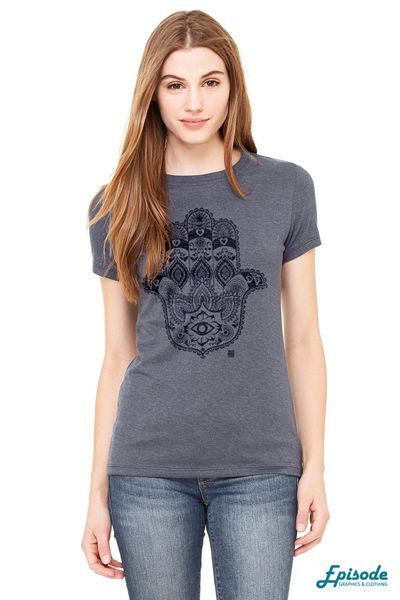 

hamsa graphic print womens round neck t-shirts men t shirt