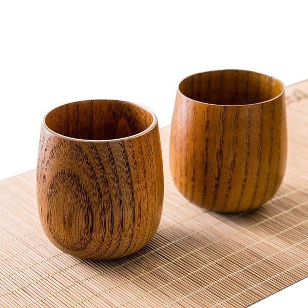 

beer milk drinkware green tea cups primitive handmade big mug natural wooden cup multifunction japan style