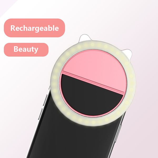 

mini mobile phone led selfie light anchor beauty lens live broadcast artifact round ring mobile phone fill light