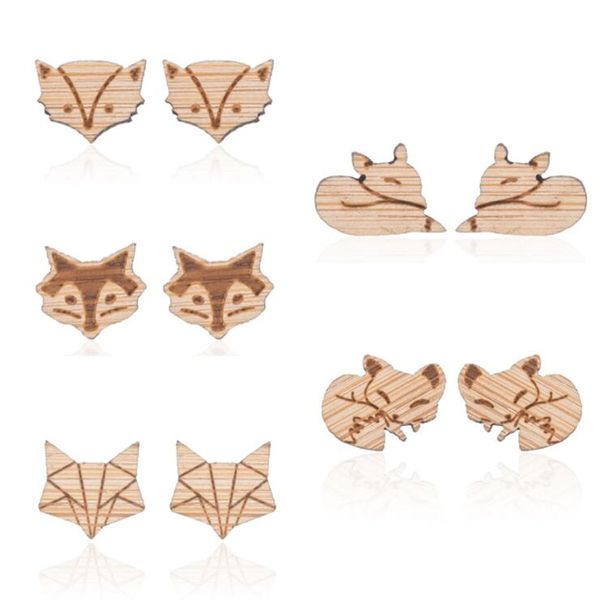 

stud hip hop punk animal cute earrings fashion men and women jewelry stainless steel hypoallergenic earings gift, Golden;silver