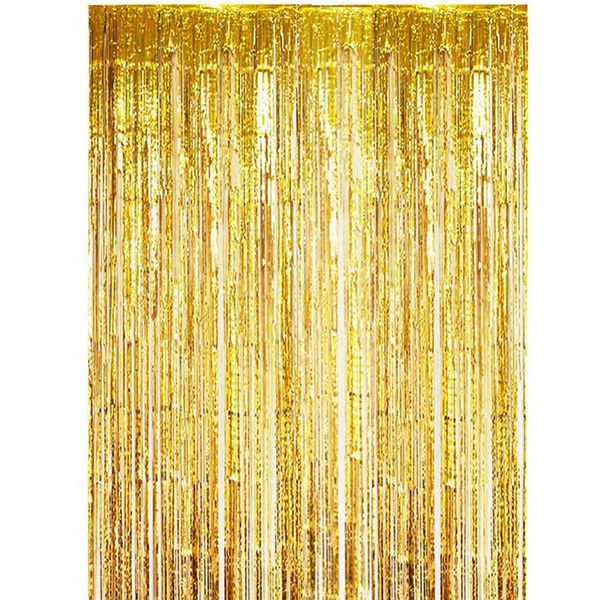 Duche Decoração do casamento Cortina de Fundo brilhante Foil Rain Shower Curtain Tinsel Crianças Adult Photo Birthday Party Booth Cortinas bebê