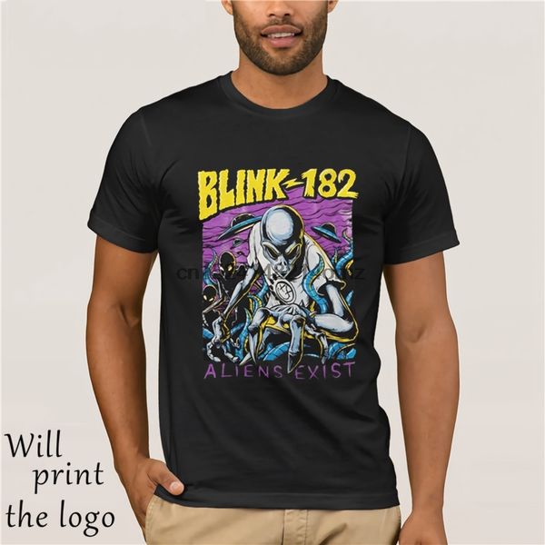

tee shirt design cotton blink 182 aliens exist mens t shirts o neck tee short sleeve zomer o-neck t shirts for men