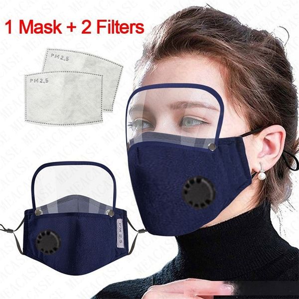 

cotton breather valve men and women full face masks with filters dustproof breathable detachable face mask cover boutique 4color dhl d71507