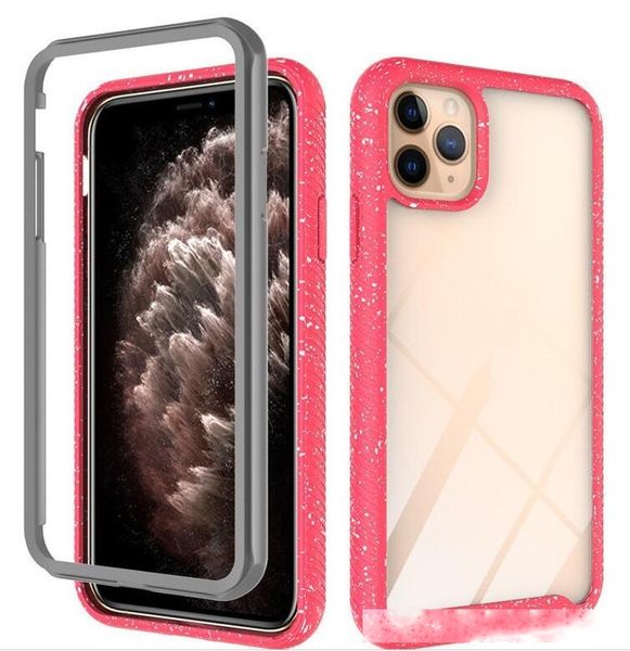 

new fashion acrylic phone case for iphone 11 pro max 7 8 shockproof colored spots transparent rugged hybrid pc hard back cover