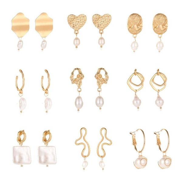 

stud imitation pearl earrings hollow dangle long women's elegant jewellery for girls party valentine's day gift korean, Golden;silver