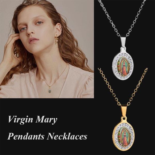 

1pcs fashion virgin mary pendant necklace for women women men clavicle necklace gift pendant chain jewelry alloy u6w2, Silver