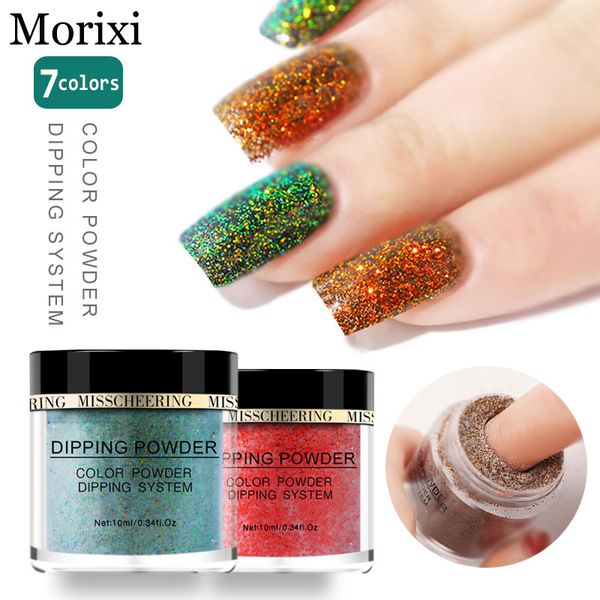 

nail glitter art dipping powder laser gold blue yellow orange diamond color 10ml 3d manicure polish dip mz081, Silver;gold