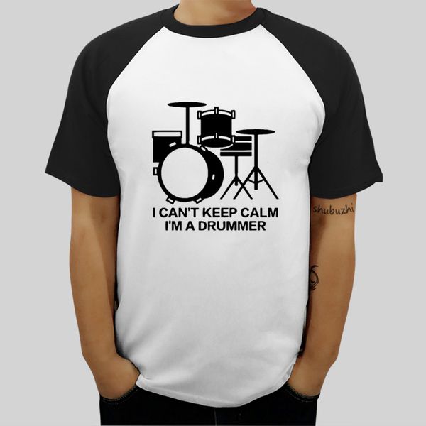 

men tee shirt homme pattern t-shirt new fashion shubuzhi brand tees i cant keep calm i'm a drummer fitted