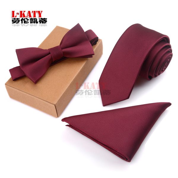 

business man tie set men bow tie and handkerchief bowtie necktie jacquard 3 pcs set polyester yarn corbatas hombre pajarita, Blue;purple