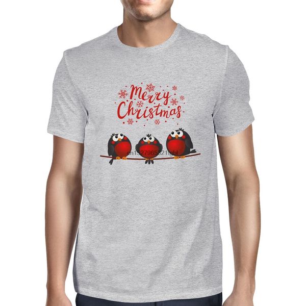 

1tee mens merry christmas red robin birds t shirt