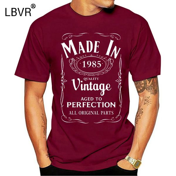 

made in 1985 t-shirt born 34th year birthday age present vintage father tees for man gift
