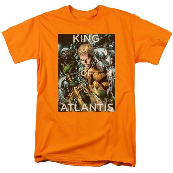 

justice league of america king of atlantis orange t-shirt sizes s-3x new