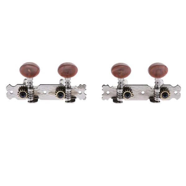 

4pcs guitar tuning pegs keys round machine head brown for 4-string guitar