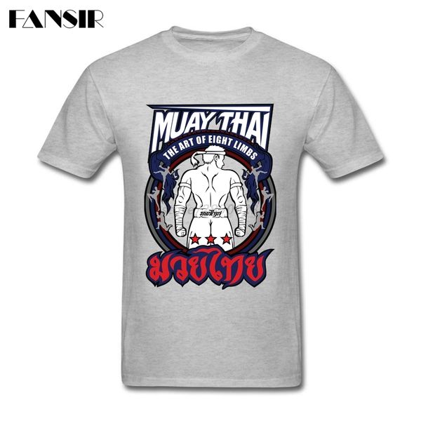 

summer tee shirt men male muay thai strong back fighter badge logo men t-shirt short sleeve cotton custom group clothes