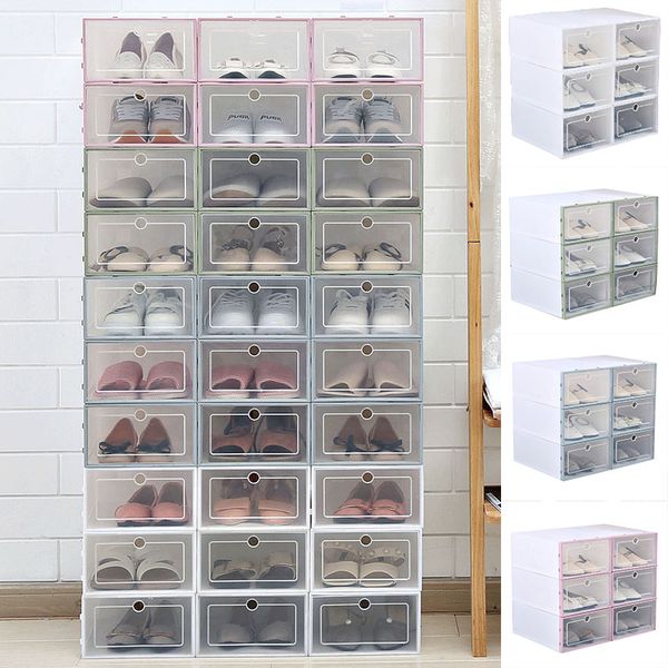 

clothing & wardrobe storage 1pc transparent drawer plastic shoe box clamshell design double rack artifact home tool