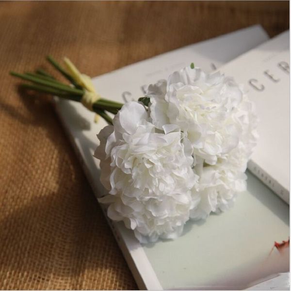 

peony flowers bouquet artificial flower home decoration wedding flowers hand tied bouquet false blossom