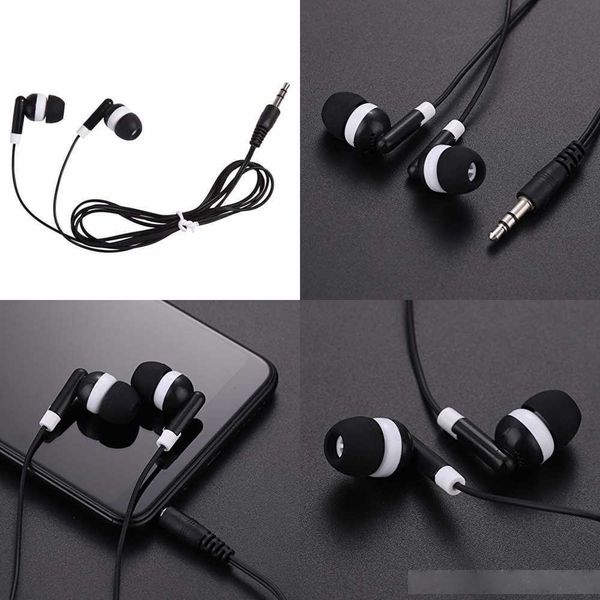 

wholesale bulk earbuds headphones 100 pack for phone android mp3 player black student school dhl shipping