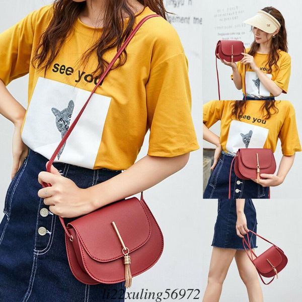 

women pu leather shoulder messenger bags mini fringe tassels small handbags gift