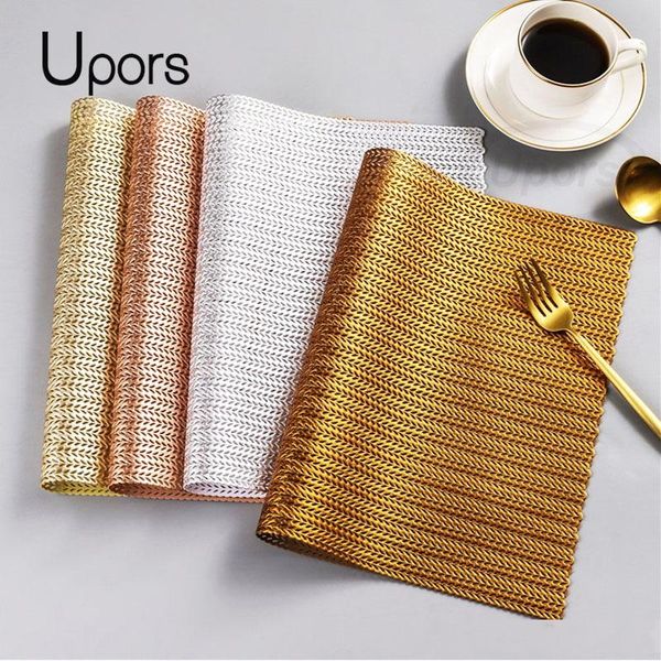 

upors 4pcs pvc placemats easy to clean heat resistant table placemats washable dining table mat non-slip coaster pad t200415