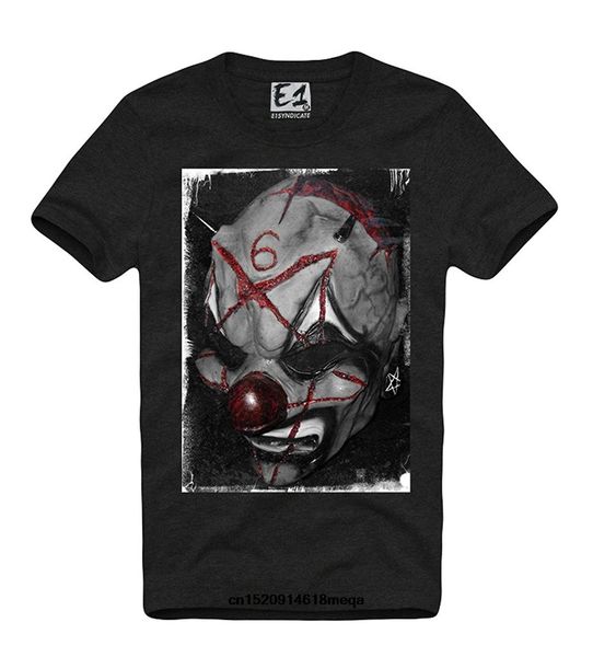 

t shirt evil clown 666 pentagram slipknot concert tour men's fashion t-shirt