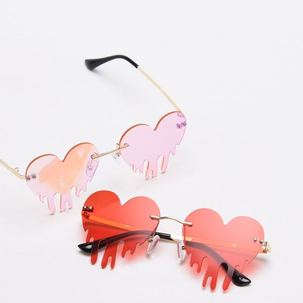 

ttlife colorful sunglasses women irregular tassel candy color frameless sun glasses tear female chic party shades eyeglasses new, White;black