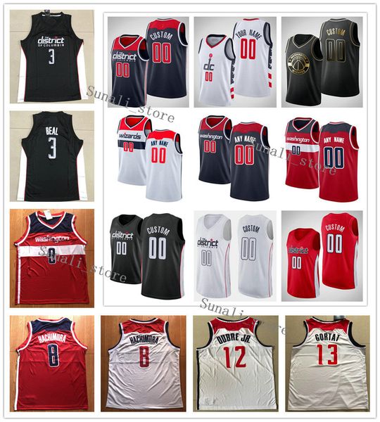 

2020 printed men bradley beal 3 john wall 2 ian mahinmi 28 davis bertans 42 ish smith 14 rui hachimura 8 jerome robinson 6 brown jr. jerseys, Black
