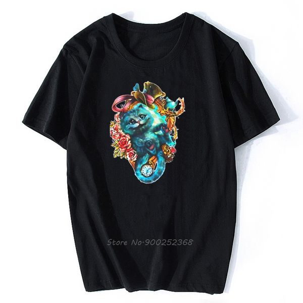 

cat wonderland стильная тенниска новый смешные мужчины хлопок tshirt хип-хоп тис harajuku streetwear