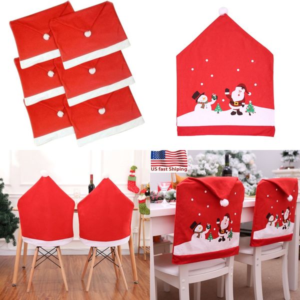 

santa claus hat chair covers christmas decorations for home party merry christmas dining table party xmas decor