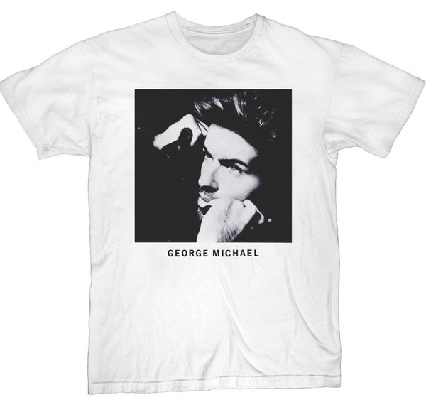 

george michael headshot mens white t-shirt - new! - s m l xl 2xl 3xl лето новых людей хлопка рубашка top tee основные tops
