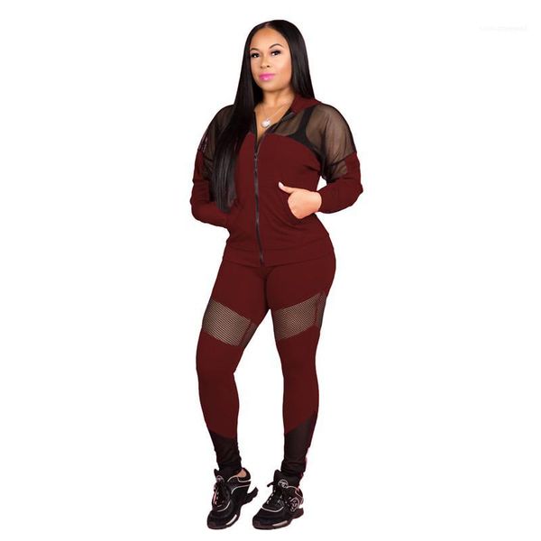 

причинная 2pcs наборы красочные женщин с капюшоном куртки брюки карандаш костюмы для женщин конструктора костюмы секси марля панелями, White