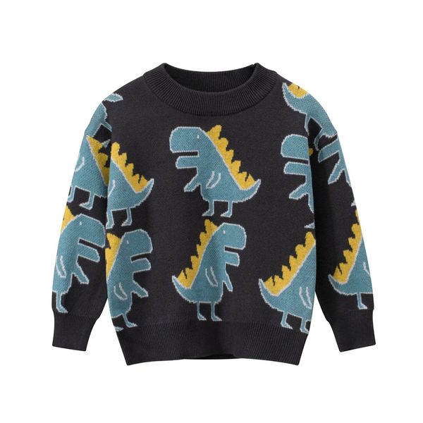 

27kids dinosaur pattern boys knitted sweater for toddler boy kids casual spring cartoon warm cotton boys sweaters pullovers, Blue