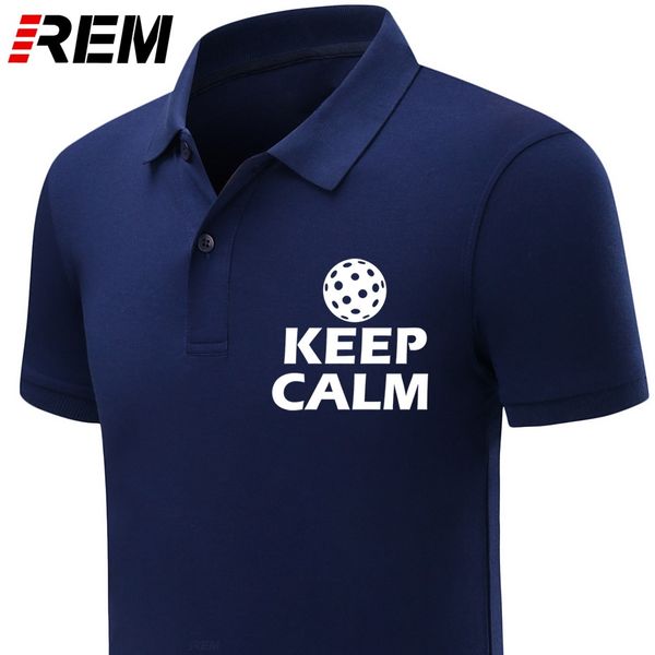 

mens polos shirt summer keep calm and play floorball men polo-shirt plus size homme round neck shirt